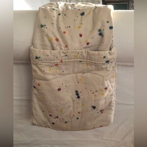 Sofa Arm Rest Caddy Dual Sided Hanging Pocket Organizer Off White Paint Splatter